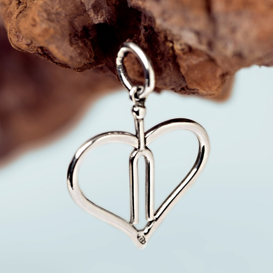 Tuning Fork heart pendant silver handmade 