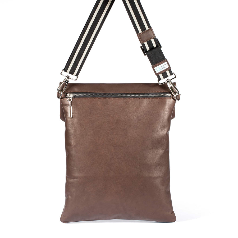 Leather Bag  Borsa Zaino choko handmade with an elastic shoulder strap 