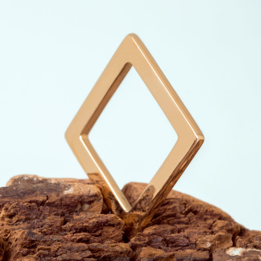 smooth Bronze Square Ring by Elena Lera