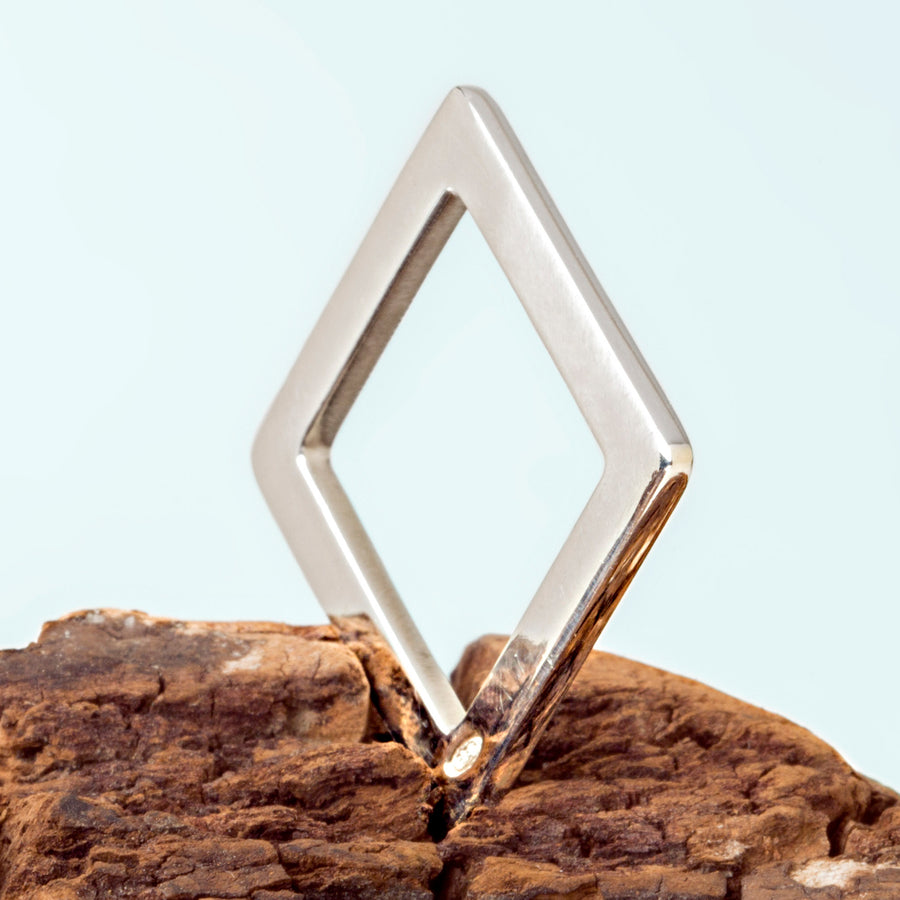 smooth Silver Square Ring by Elena Lera